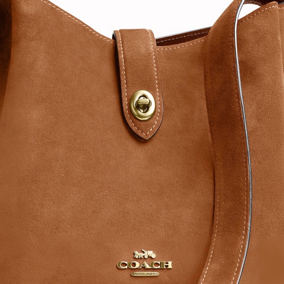 Authentic NWT Coach Suede Hadley Convertible Crossbody Handbag - Picture 3 of 7